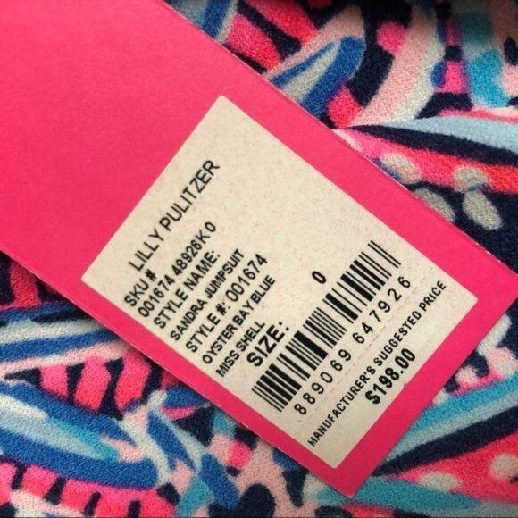 Lilly Pulitzer Sandra Jumpsuit Oyster Bay Size 0 - Picture 12 of 12